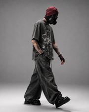 Rest in Ecstasy Acid Wash Black T-shirt