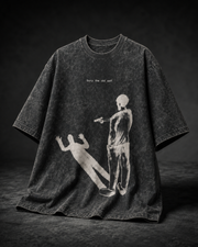Bury The Old Self Acid Wash Black T-shirt