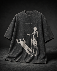 Bury The Old Self Acid Wash Black T-shirt