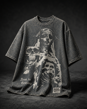 Rest in Ecstasy Acid Wash Black T-shirt