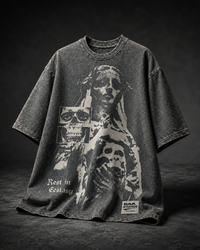 Rest in Ecstasy Acid Wash Black T-shirt