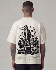 Discipline>Motivation Oversized Offwhite Unisex T-shirt